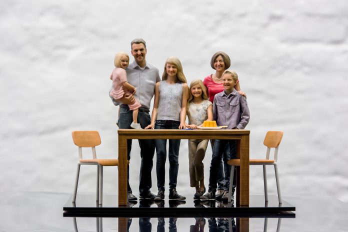 Friedlich: Die 3D-Familie