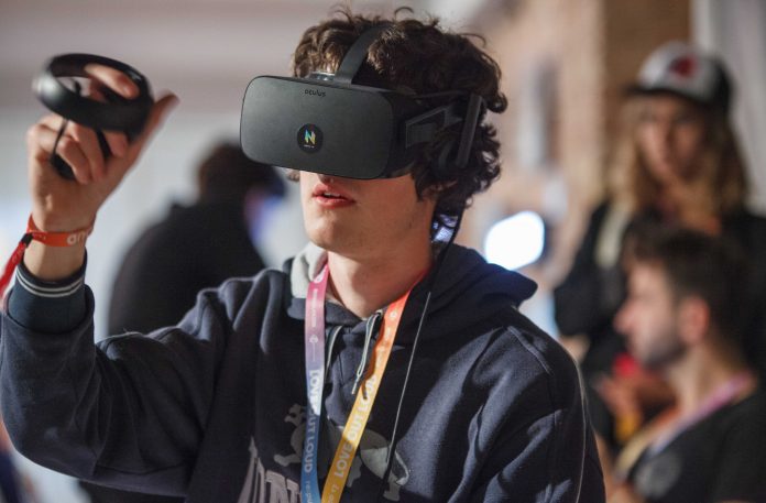 VR-Nutzer auf der Re:publica